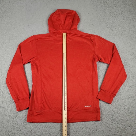 Adidas Red Casual Long Sleeve Pullover Sweater Sweatshirt Hoodie Size Medium - Picture 6 of 10